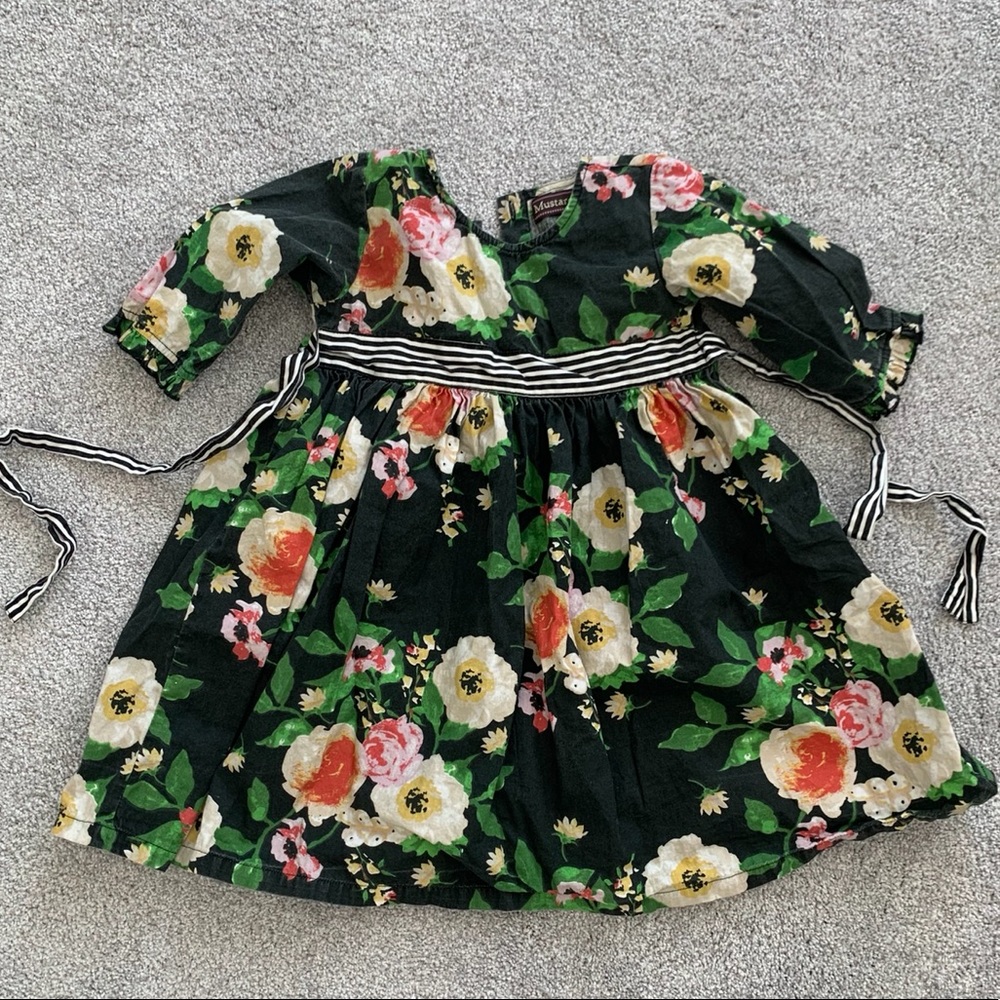 Mustard Pie Black Floral Dress VGUC Sz 6